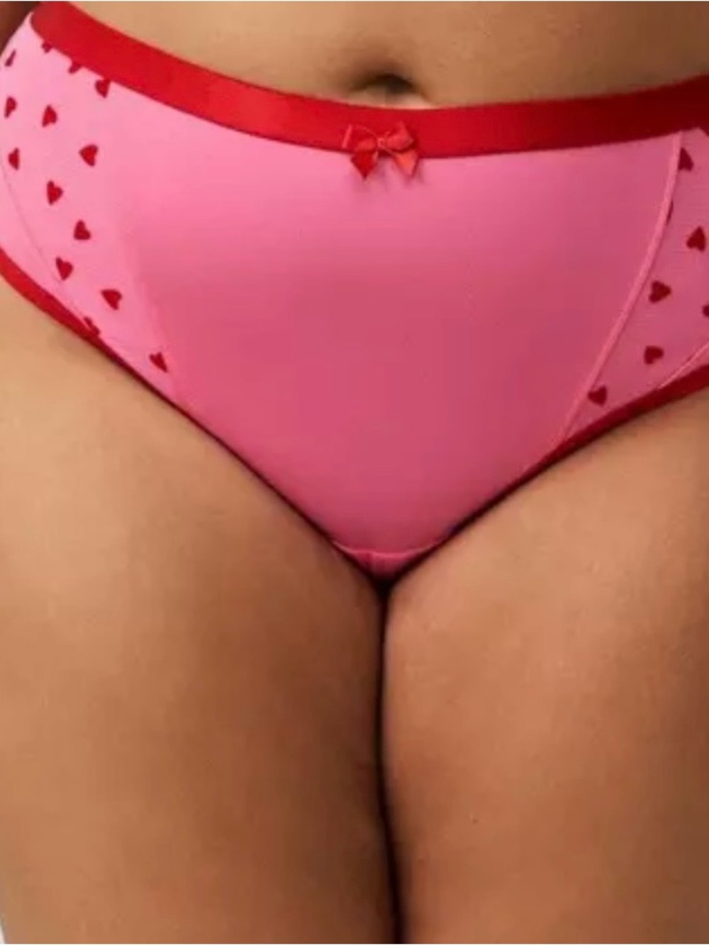 Torrid Pink and Red Heart Bikini thong Panty